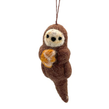 Load image into Gallery viewer, Sea Otter with Star Felt Ornament
