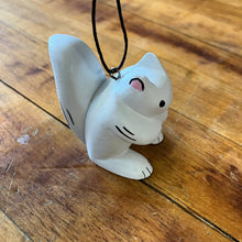Load image into Gallery viewer, Mini Albino Squirrel Balsa Ornament
