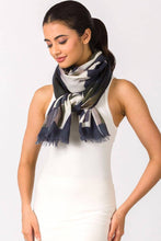 Load image into Gallery viewer, Navita Fine Wool Shawl: Navy &amp; Green
