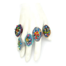 Load image into Gallery viewer, Beaded &amp; Embroidered Flower Frida Rings
