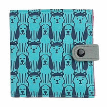 Load image into Gallery viewer, Canvas Square Wallet - Vegan Wallet - Black Dogs
