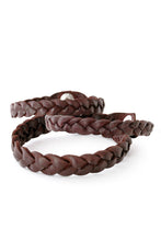 Load image into Gallery viewer, Brown Braided Leather Bracelet from Kenya
