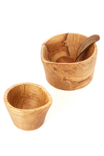 Load image into Gallery viewer, Rustic Kenyan Wild Olive Wood Cream &amp; Sugar Set
