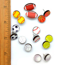 Load image into Gallery viewer, Sporting Balls Stud Earrings - Gift for Athletes - Game Day
