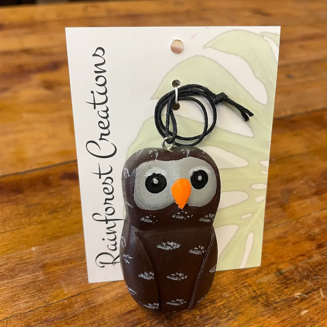 Mini Barred Owl Balsa Ornament
