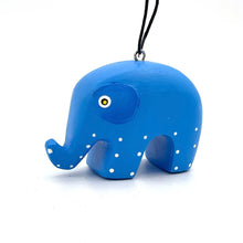 Load image into Gallery viewer, Mini Whimsical Elephant Balsa Ornament - Blue
