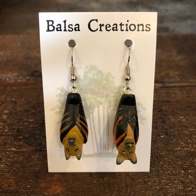 Bat Balsa Earrings