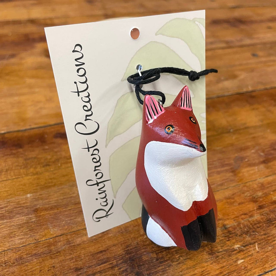 Mini Red Fox Balsa Ornament