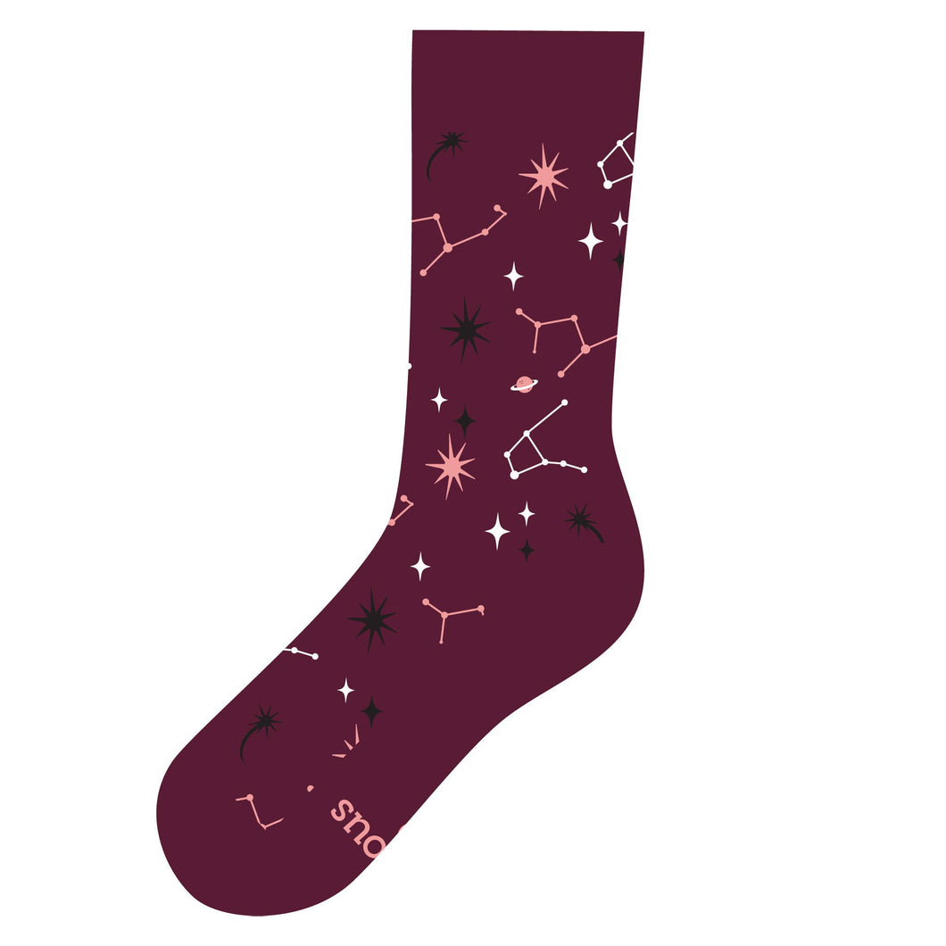 Socks that Support Space Exploration - Small (Maroon Constellations)