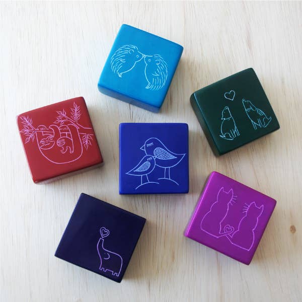 Square Animal Boxes - Pink Cat Box
