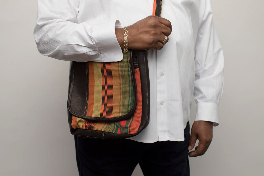 Woven Leather Satchel Bag
