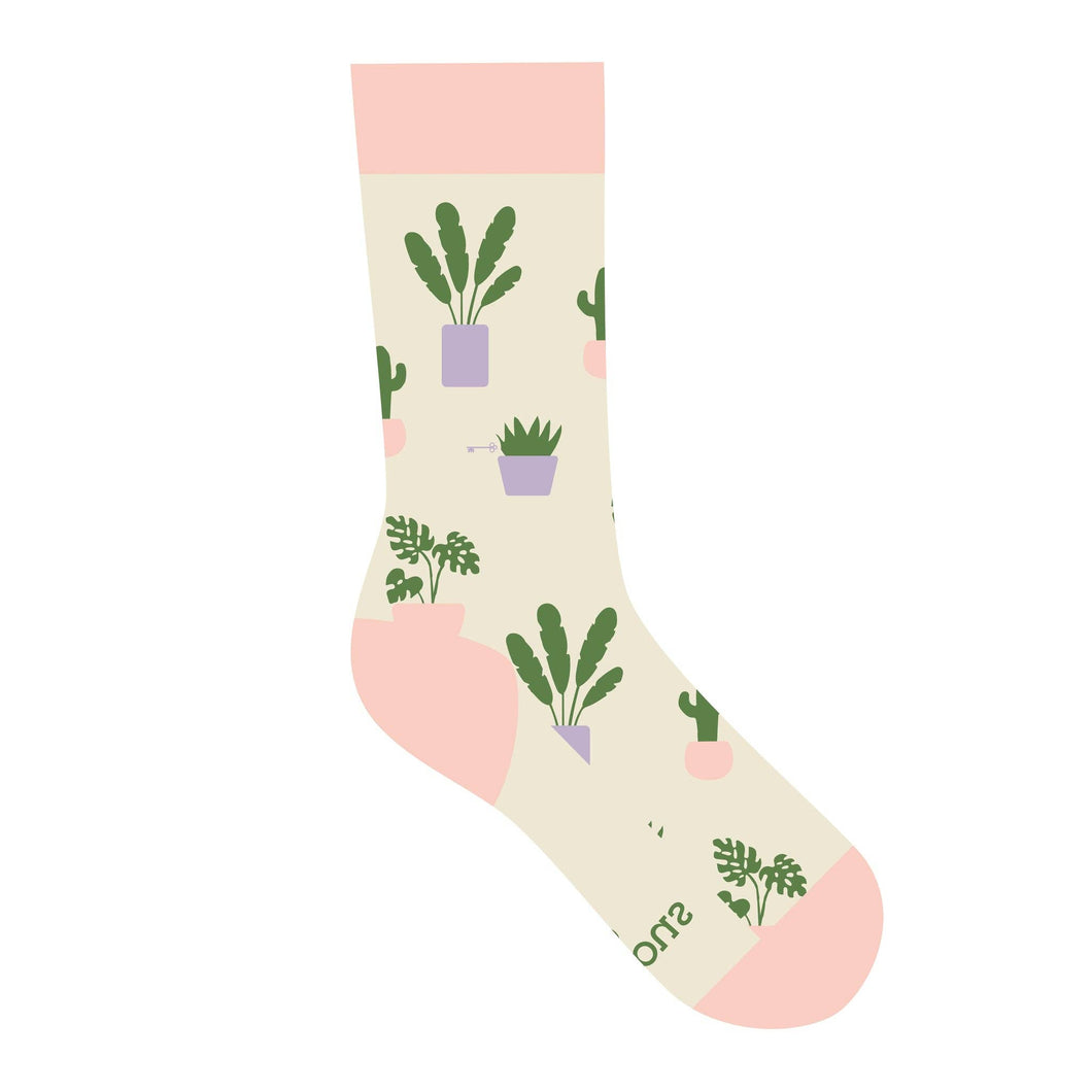 Socks that Build Homes (Pink Houseplants) -Small