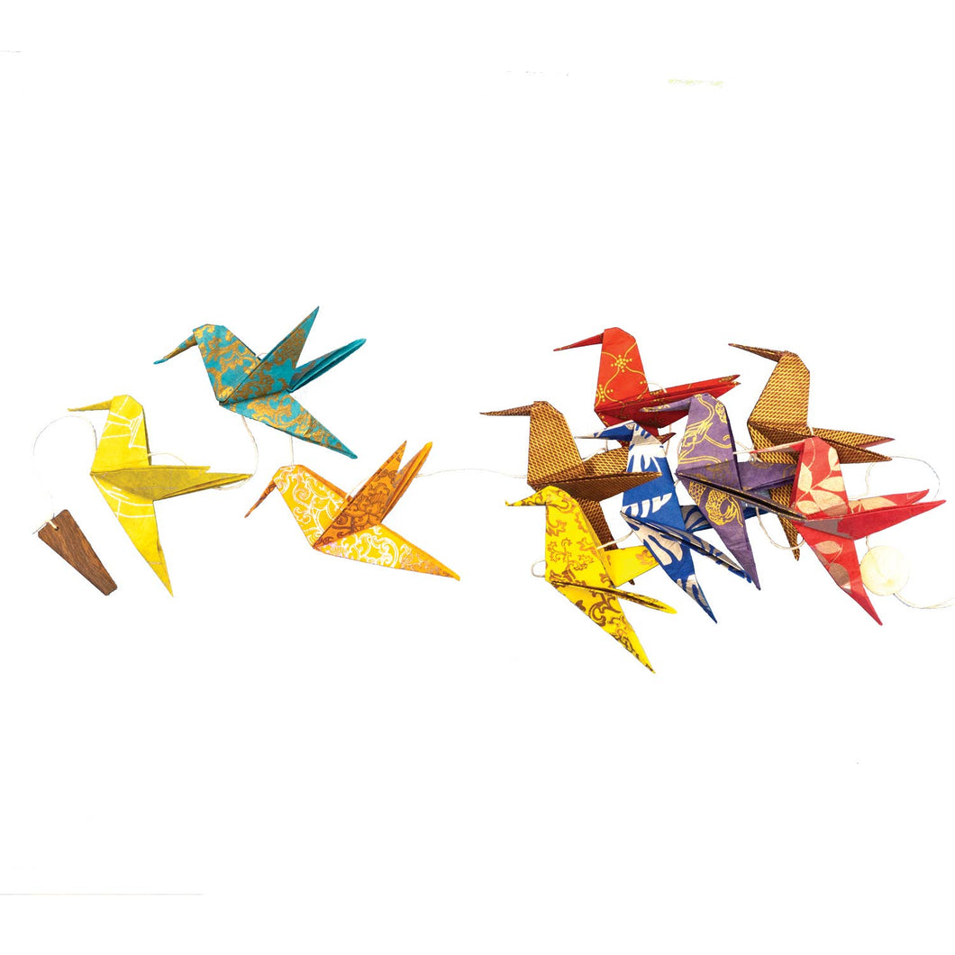 Origami Hummingbird Eco-Paper Garland