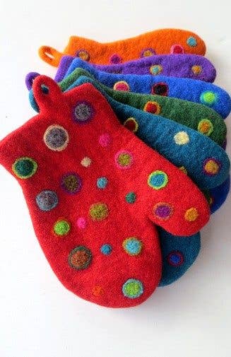 Felt Oven Mitt - Needle Dot Design (Various Colors)