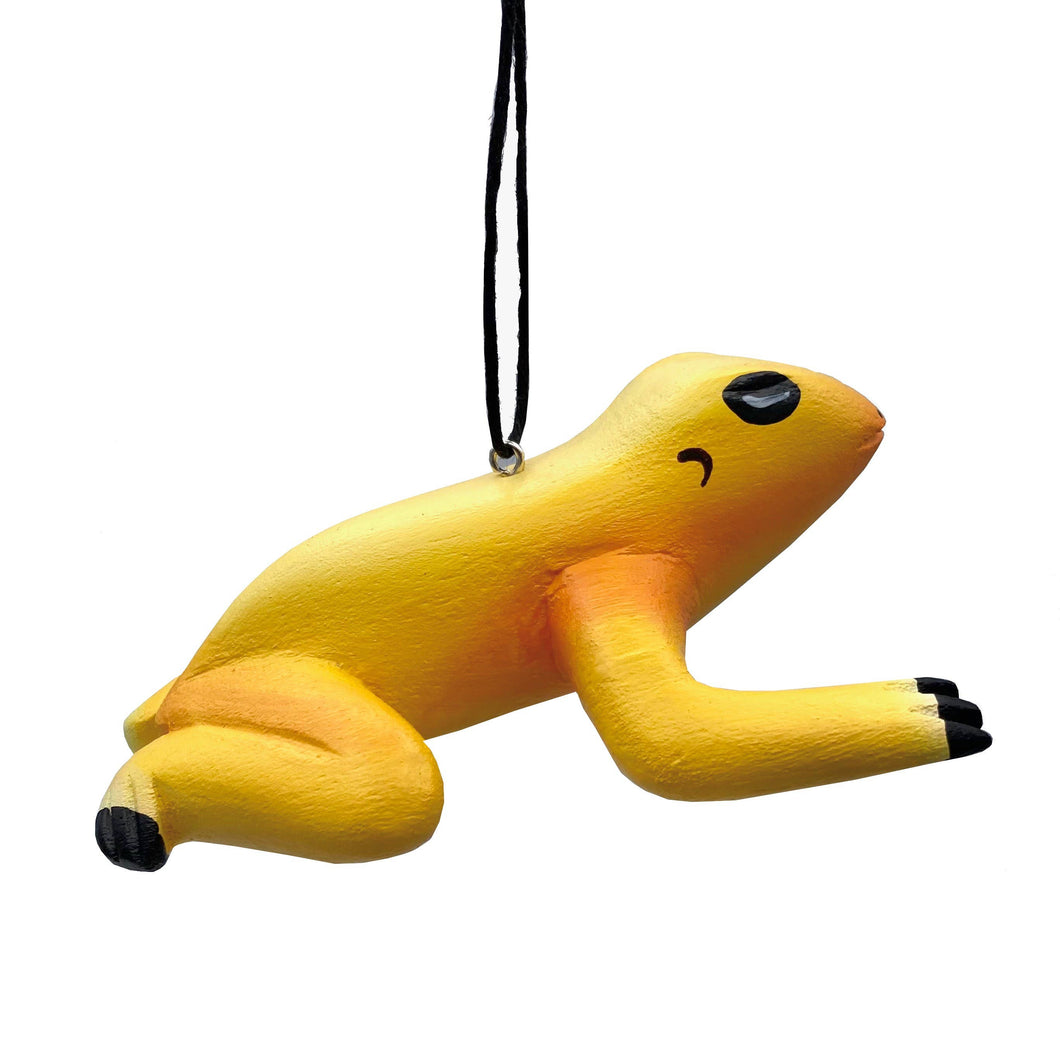 Golden Poison Frog Balsa Ornament