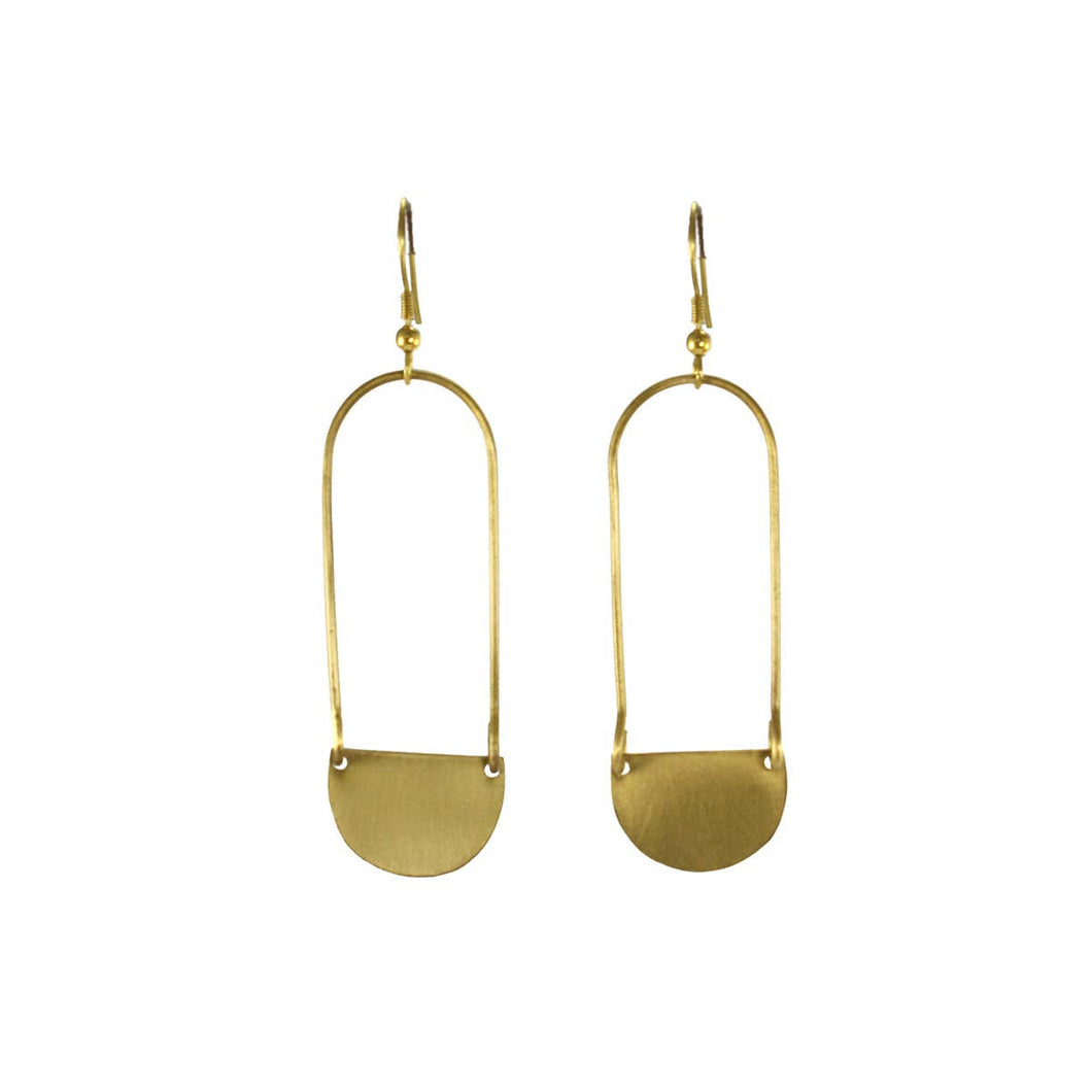 Aliya Earrings - Gold (half moon dangle)