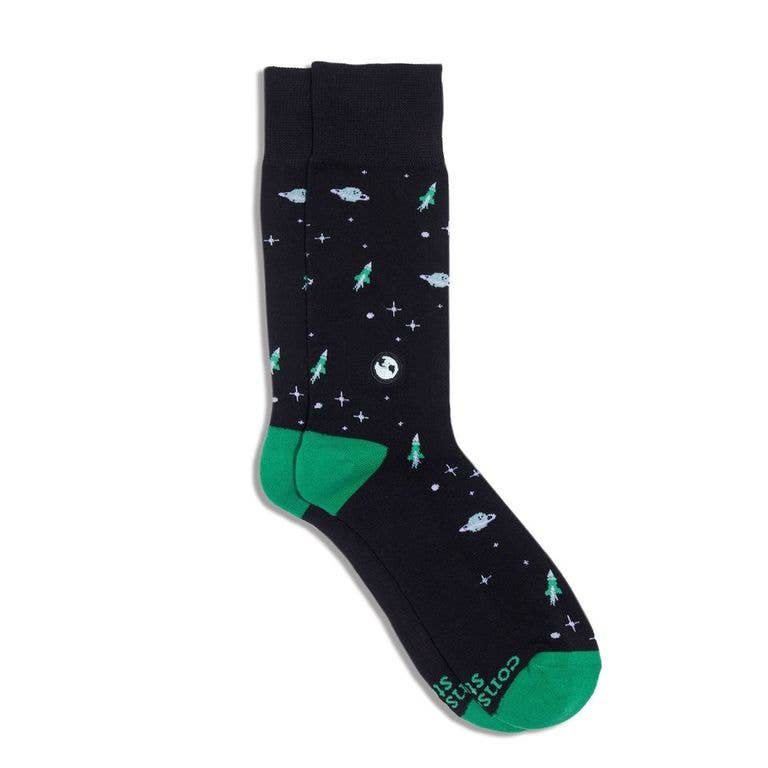 Discovery Socks that Protect Our Planet (Black Galaxy) - Small