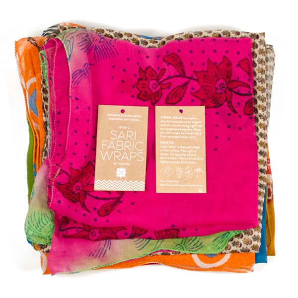 Upcycled Sari Fabric Wraps - Assorted