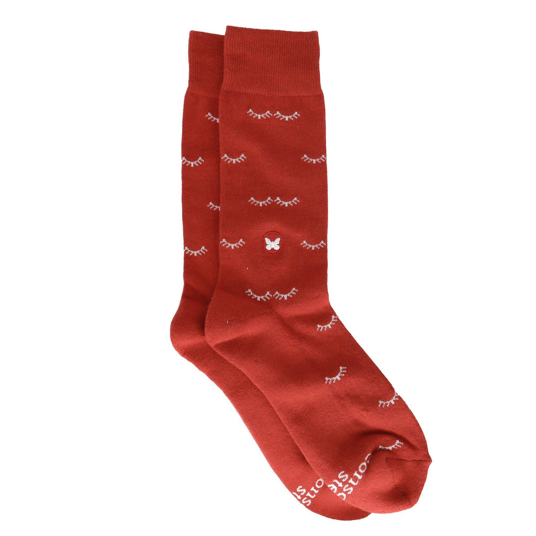 Socks that stop Violence against Women - Medium (Eyelash)