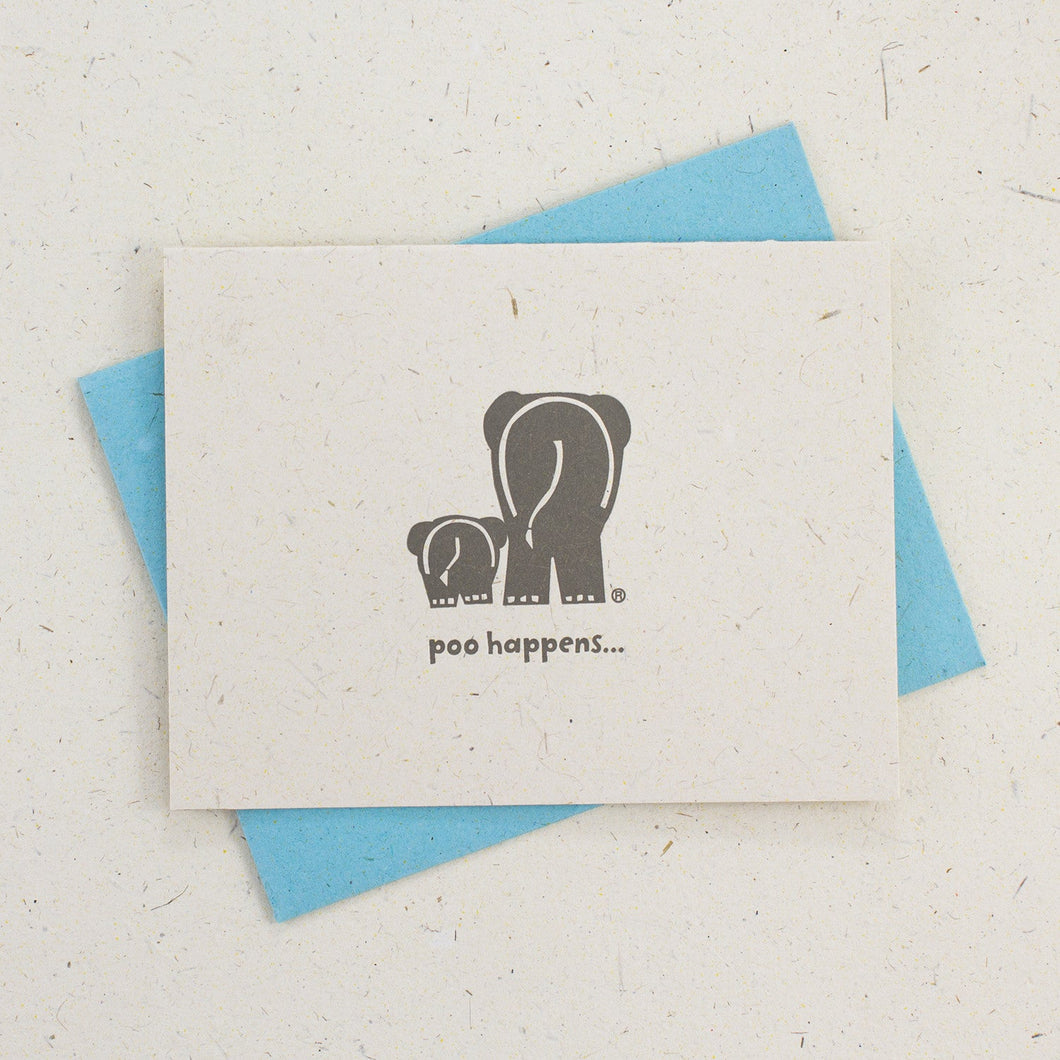 Letter Press Card Set Poo Happens (4pc)