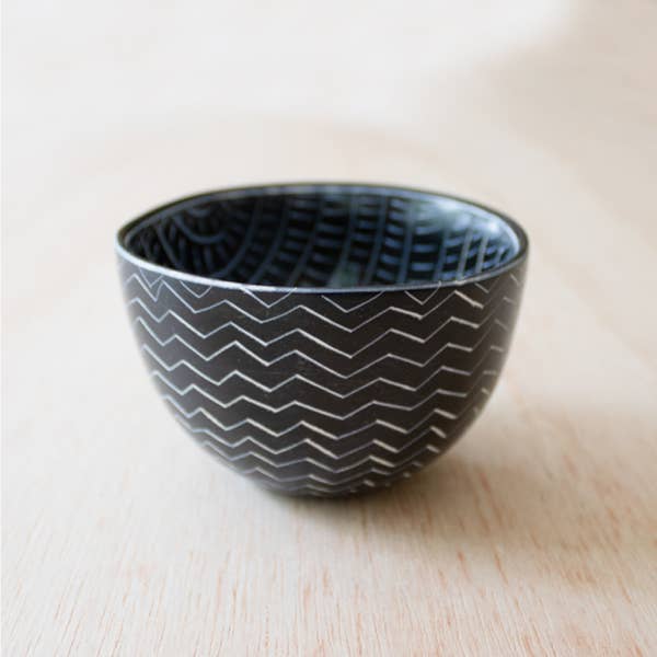 Two Pattern Bowl - Black
