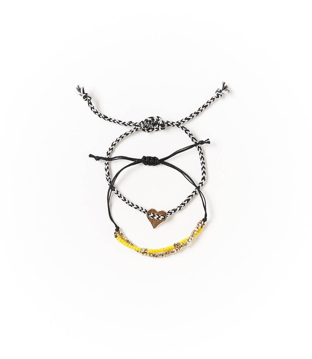 Nitara Heart Beaded Friendship Bracelets - Set of 2