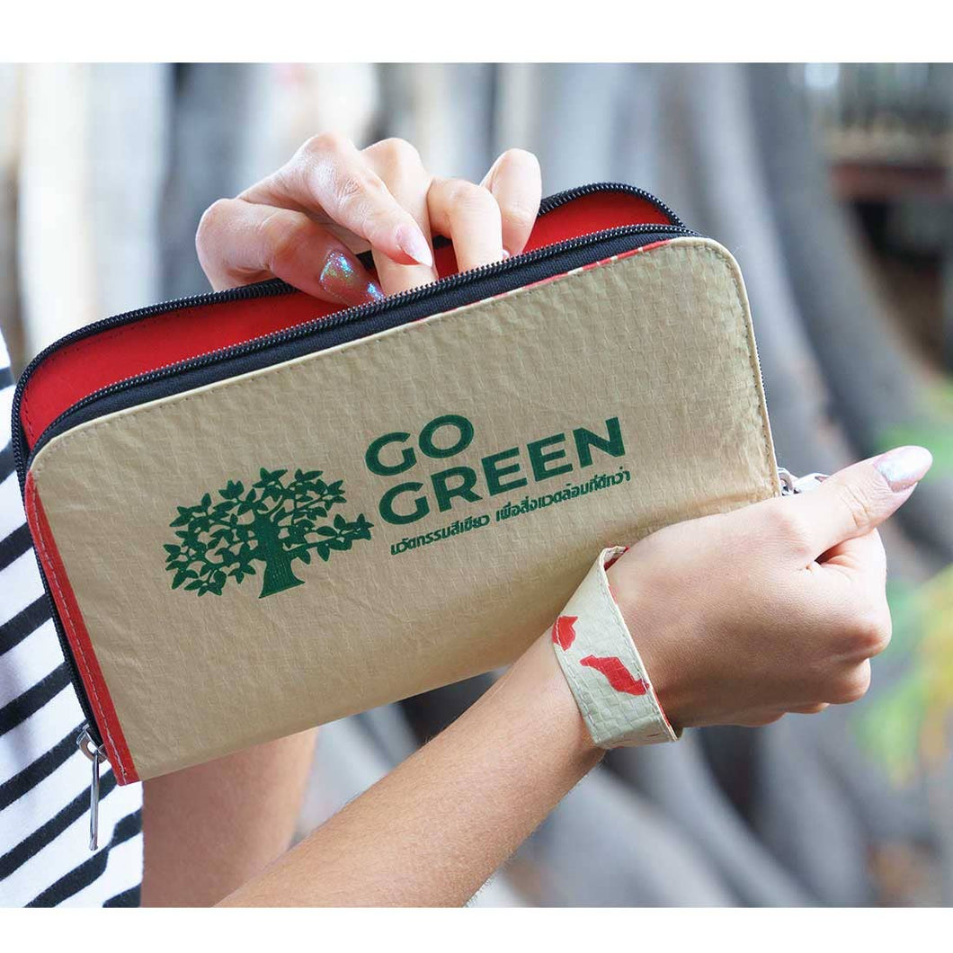 Green Tree Recycled Cement Bag Travel Wallet