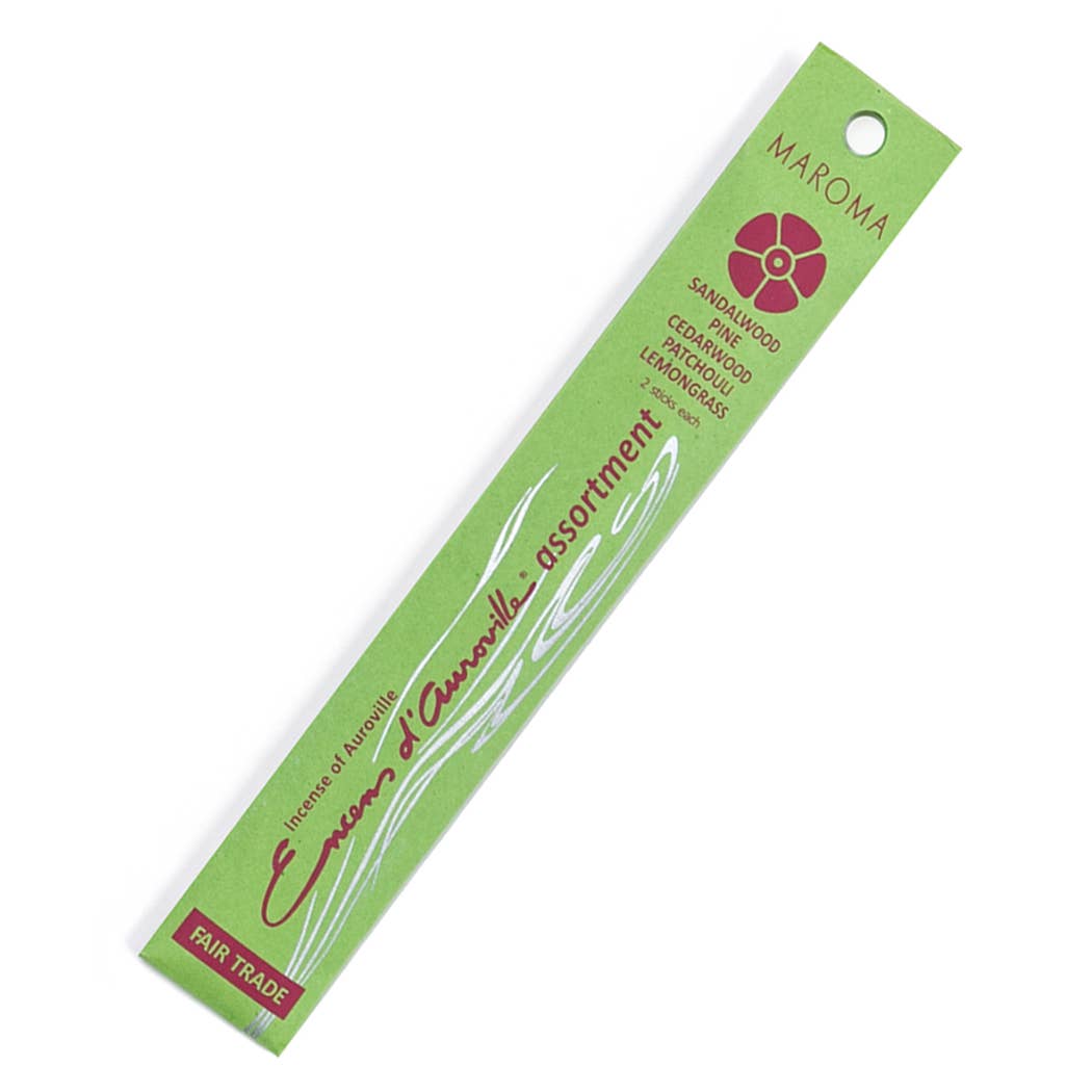 Maroma Premium Stick Incense - Assortment 2 (Sandalwood,Pine, Cedarwood, Patchouli, Lemongrass)