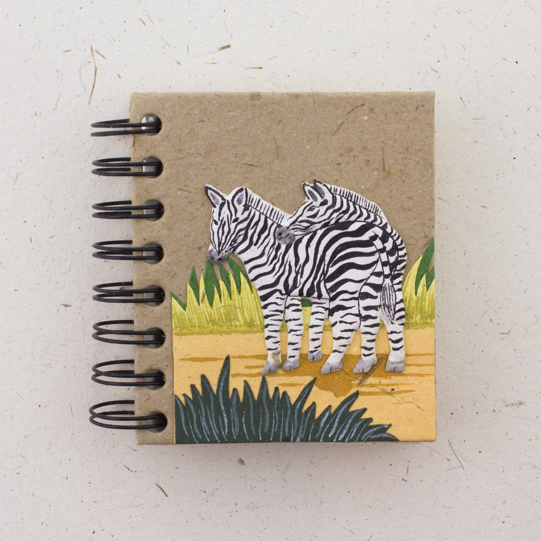 Small Notebook Zebras Natural Kraft (w)