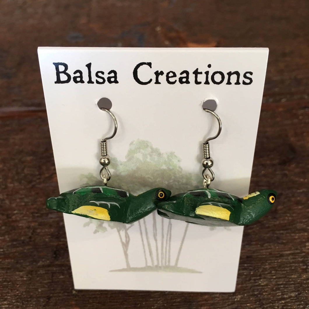 Pacific Sea Turtle Balsa Earrings