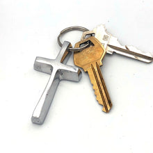 Load image into Gallery viewer, Recycled Aluminum Cross Keychain
