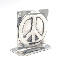 Load image into Gallery viewer, Recycled Aluminum Peace Sign with base
