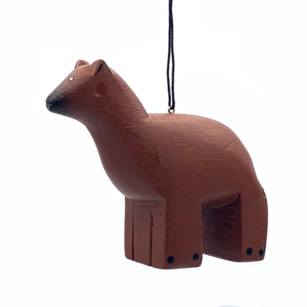 Brown Alpaca Balsa Ornament