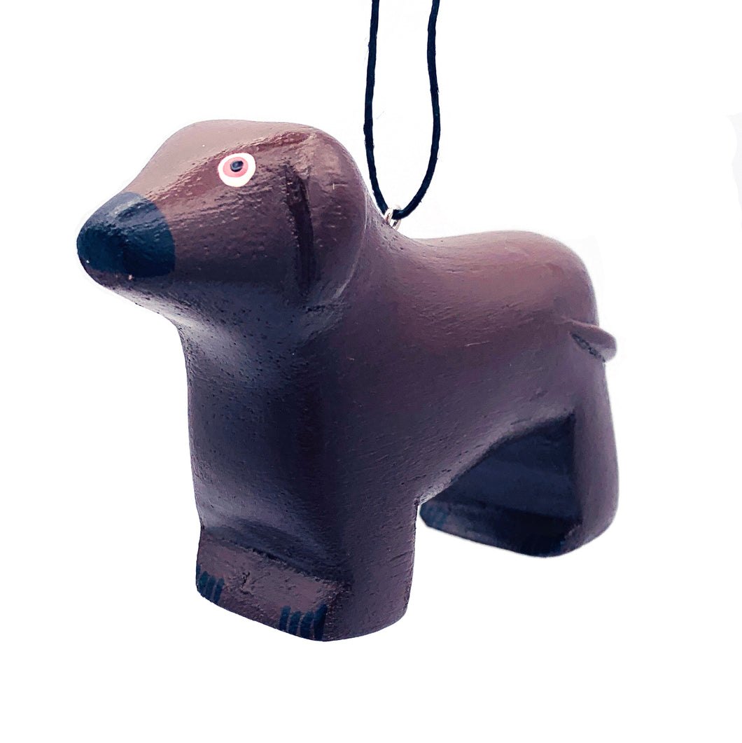 Brown Dog Balsa Ornament