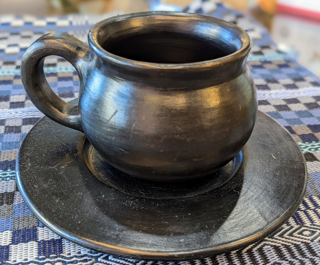 Black Ceramic Cup and Plate
