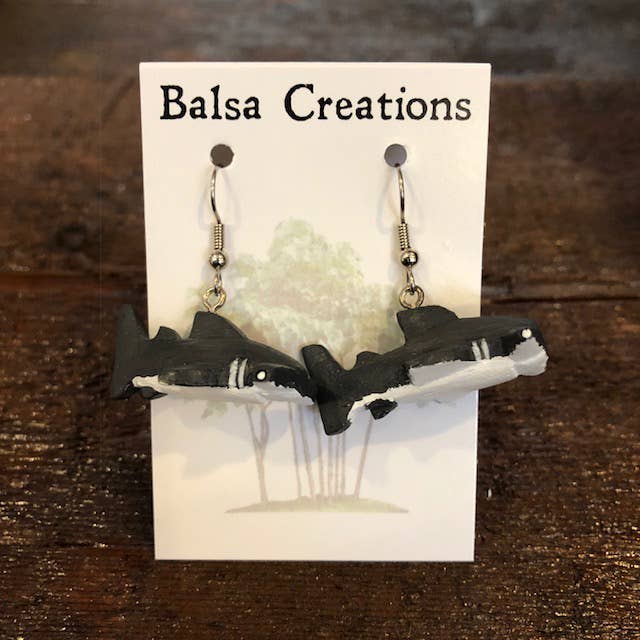 Hammerhead Shark Balsa Earrings