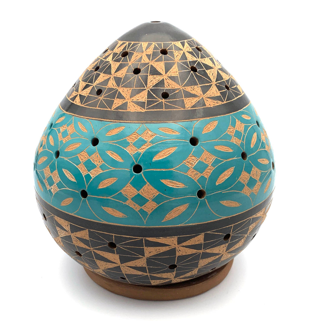 Geometric Mixed Design Luminary - Turquoise/Black