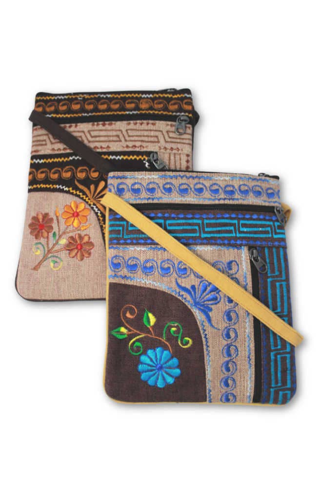 Embroidered Passport Bag
