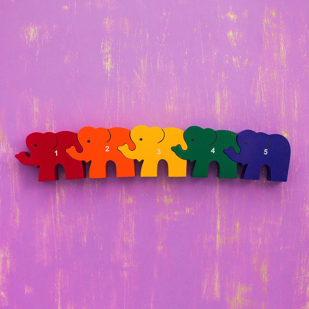 Wooden Puzzle Elephant Line (w)