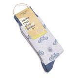 Socks That Give Books (Gray Bicycles) - Medium