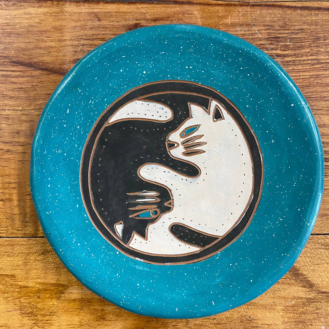 Yin Yang Cat Ceramic Ring Dish