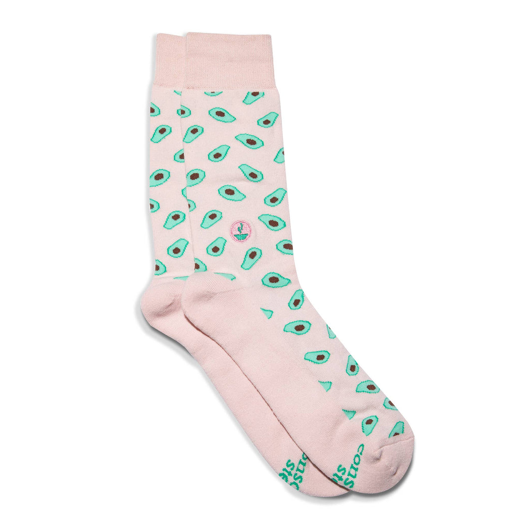 Socks that Provide Meals - Small (Pink Avocados)