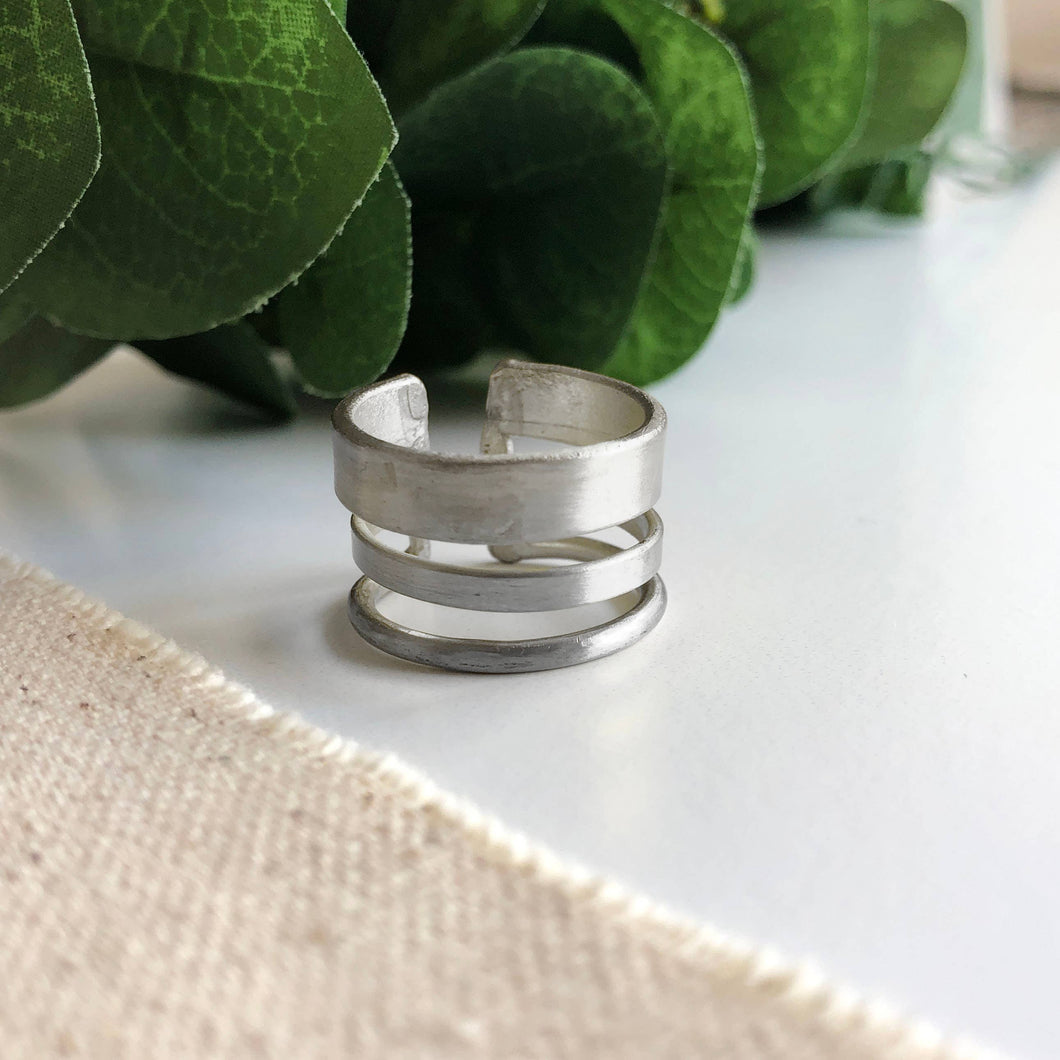 Evolving Layers Ring - Silver