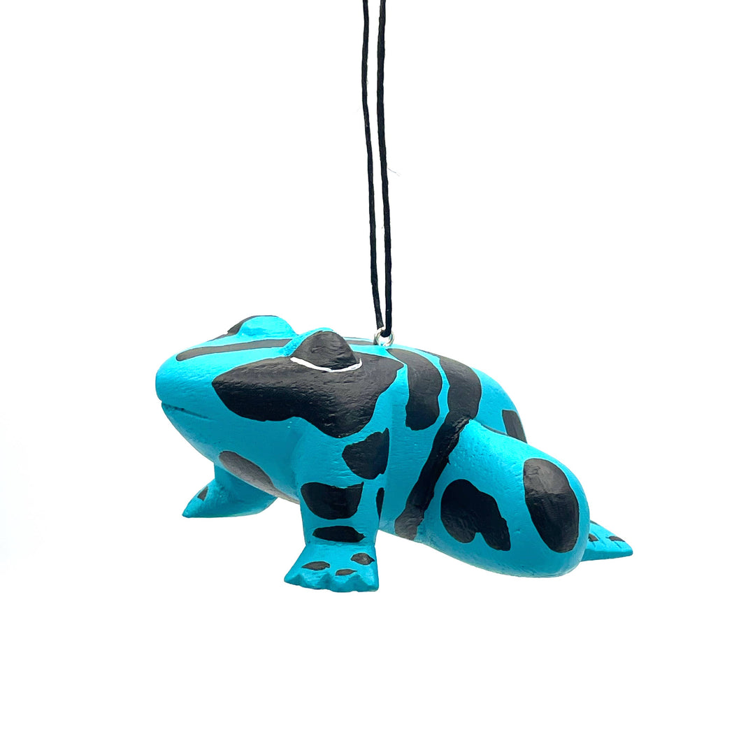 Blue Poison Dart Frog Balsa Ornament