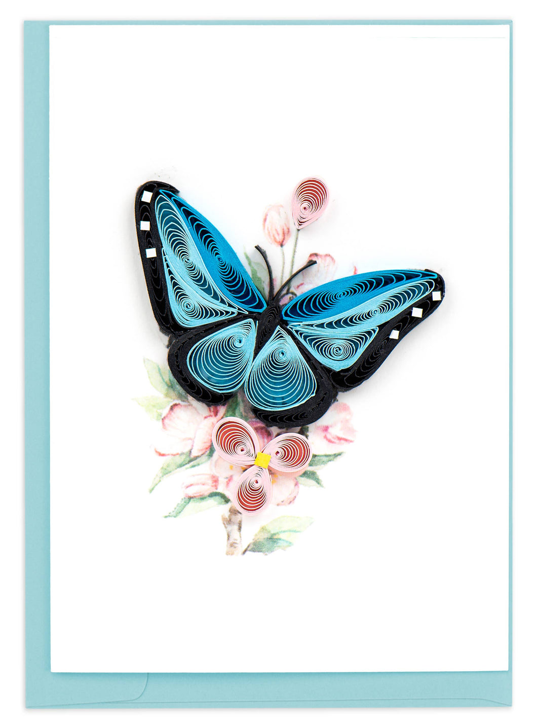 Blue Butterfly & Flowers Mini