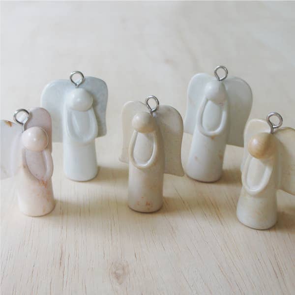 Standing Angel Ornament - Natural