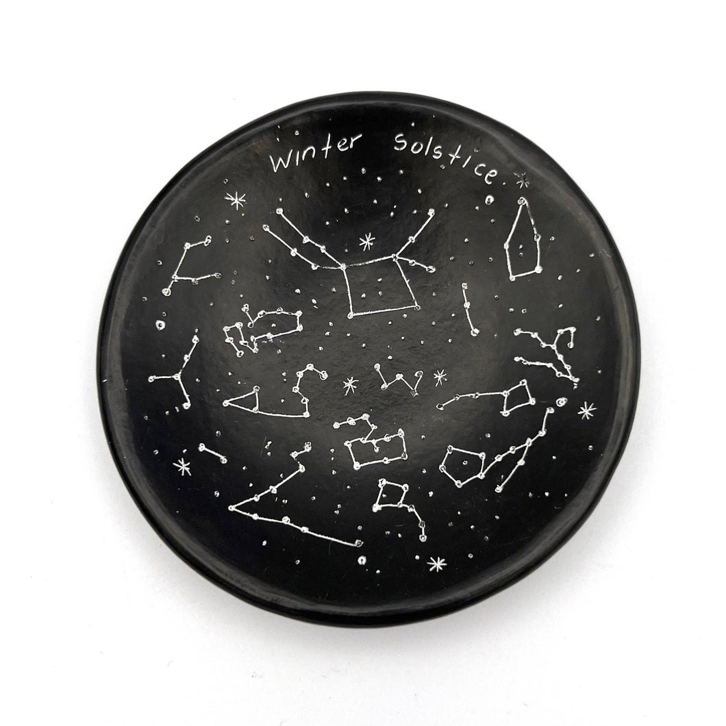 Winter Solstice Constellations Ceramic Ring Dish