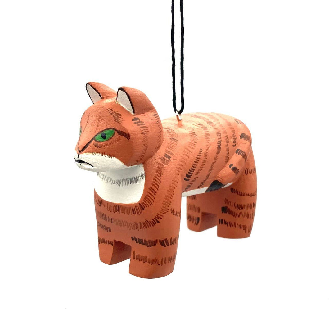 Tabby Cat Balsa Ornament