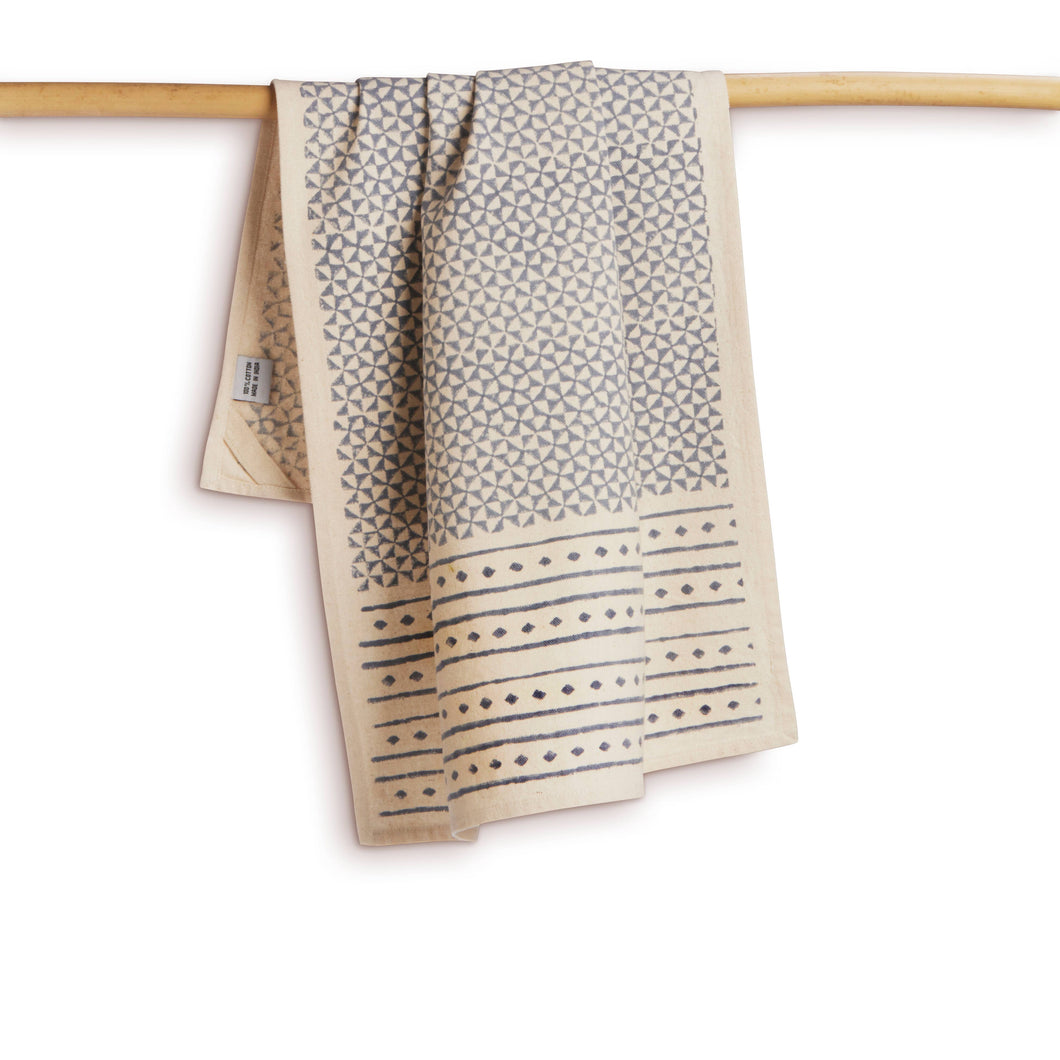 FEAST- BLUE Kitchen Towel, Hand Block Printed Cotton