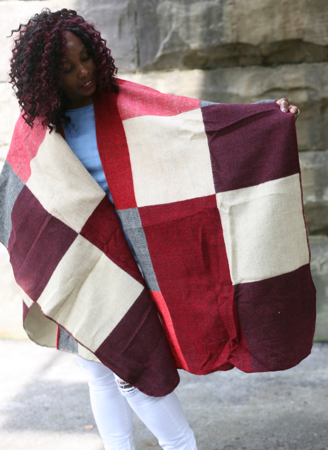 Block Wrap Up Poncho